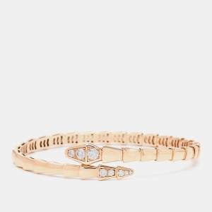 Bvlgari Serpenti Viper Diamond 18k Rose Gold Bracelet S