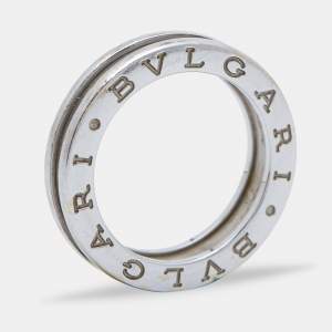 Bvlgari B.Zero1 18k White Gold Band Ring Size 52