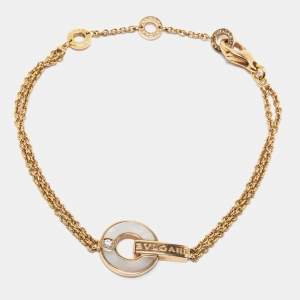 Bvlgari Bvlgari Mother of Pearl Diamond 18k Rose Gold Bracelet M/L