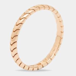 Bvlgari Serpenti Spiga 18K Rose Gold Band Ring Size 57