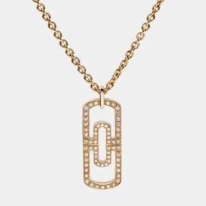 Bvlgari Parentesi Diamond 18k Rose Gold Pendant Necklace
