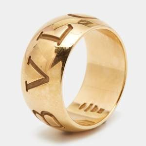 Bvlgari Monologo 18k Yellow Gold Band Ring SIze 56