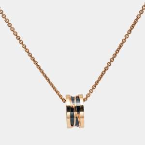 Bvlgari B.Zero1 Ceramic 18k Rose Gold Pendant Necklace