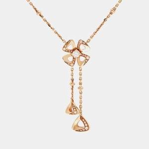 Bvlgari Fiorever Diamond 18K Rose Gold Necklace
