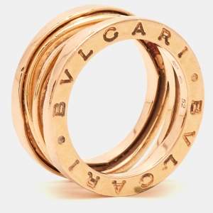 Bvlgari B.Zero1 Design Legend 18K Rose Gold 3-Band Ring Size 52