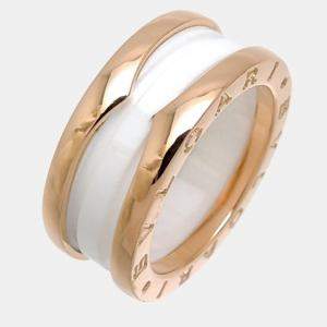 Pre Owned Bvlgari B.Zero1 18K Rose Gold Ceramic Ring EU 50