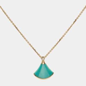 Bvlgari Divas' Dream Turquoise Diamond 18k Rose Gold Necklace