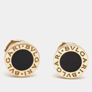 Bvlgari Bvlgari Onyx 18k Rose Gold Stud Earrings