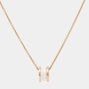 Bvlgari B.Zero1 Ceramic 18k Rose Gold Pendant Necklace
