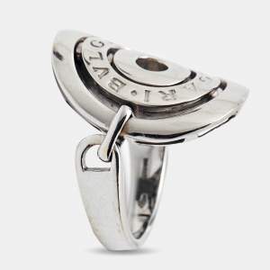 Bvlgari Astrale Cerchi Shield 18K White Gold Ring Size 53