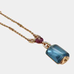 Bvlgari Musa 18K Rose Gold Diamond Topaz Tourmaline Necklace
