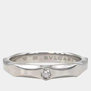 Bvlgari Wedding Band Infinito Platinum Diamond Ring EU 55