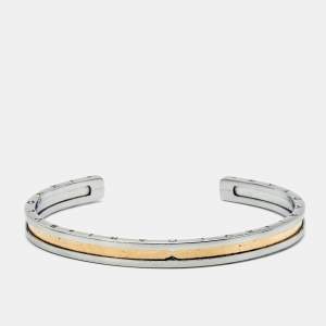 Bvlgari B.Zero1 Stainless Steel 18k Rose Gold Open Cuff Bracelet M