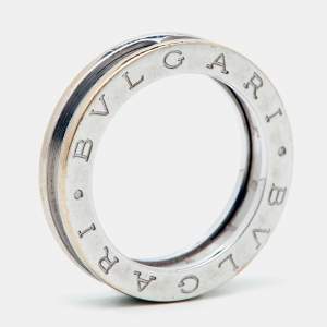 Bvlgari B.Zero1 1-Band 18k White Gold Band Ring Size 54