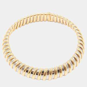 Bvlgari Vintage Jumbo 20mm Tubogas Collar Necklace in 18K YG and SS 