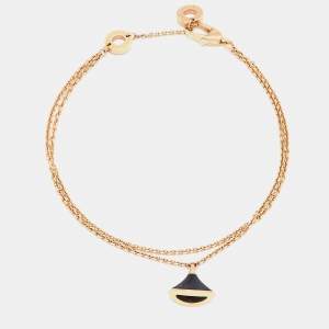  Bvlgari Divas' Dream Onyx 18k Rose Gold Bracelet S/M