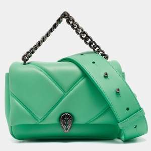 Bvlgari Green Quilted Leather Mini Serpenti Cabochon Crossbody Bag