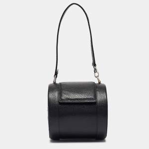 Bvlgari Black Leather B.Zero1 Barrel Bag
