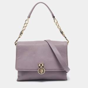 Bvlgari Lavender Leather Monette Flap Top Handle Bag