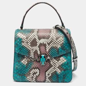 Bvlgari Multicolor Python Small Serpenti Forever Top Handle Bag