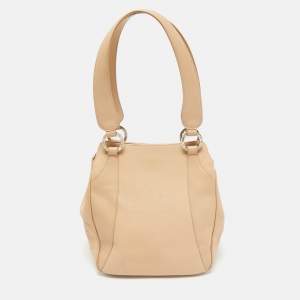 Bvlgari Beige Leather Small Tote