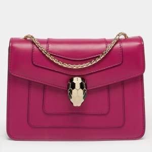 مملوكة مسبقًا Bvlgari Serpenti Forever Small Pink Leather Shoulder Bag