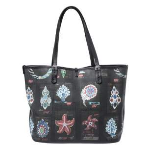 Bvlgari Black Printed Canvas Tote
