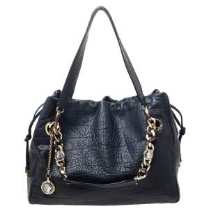  Bvlgari Black Leather Monete Tote