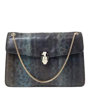 Bvlgari Green Karung Medium Serpenti Forever Shoulder Bag 