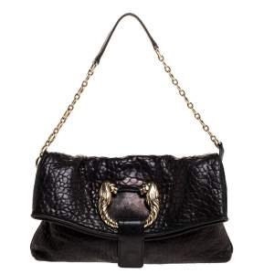 Bvlgari Black Leather Small Leoni Shoulder Bag