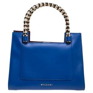Bvlgari Blue Leather Small Serpenti Scaglie Tote
