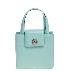 Bvlgari Mint Green Leather Top Handle Bag