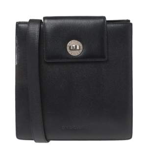 Bvlgari Black Leather Accordion Shoulder Bag