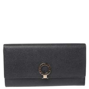 Bvlgari Black Leather Continental Wallet