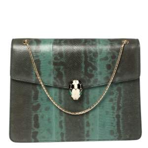 Bvlgari Green Karung Large Serpenti Forever Shoulder Bag