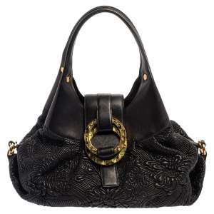 Bvlgari Black Leather Chandra Hobo