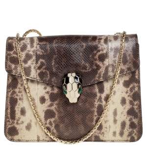 Bvlgari Beige/Brown Karung Serpenti Forever Shoulder Bag