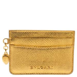 Bvlgari Gold Karung Serpenti Forever Card Holder