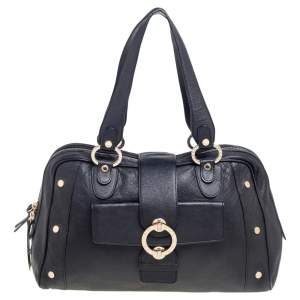 Bvlgari Black Leather Bvlgari Bvlgari Dome Satchel