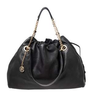 Bvlgari Black Leather Bonton Tote