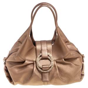 Bvlgari Gold Leather Chandra Hobo