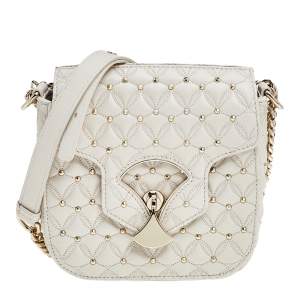 Bvlgari Off-White Leather Quilted Divas' Dream Shoulder Bag