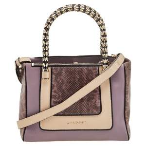 Bvlgari Tri Color Leather and Kurung Serpenti Scaglie Tote