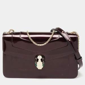 Bvlgari Burgundy Patent Leather Serpenti Forever Shoulder Bag