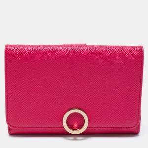 Bvlgari Fuchsia Leather Bvlgari Trifold Wallet