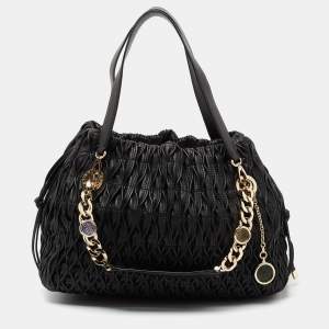 Bvlgari Black Quilted Leather Monete Tote