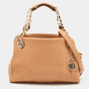 Bvlgari Beige Leather Monete Satchel
