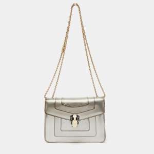 Bvlgari Metallic Patent Leather Small Serpenti Forever Shoulder Bag
