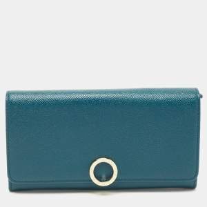 Bvlgari Green Leather Bvlgari Bvlgari Flap Continental Wallet