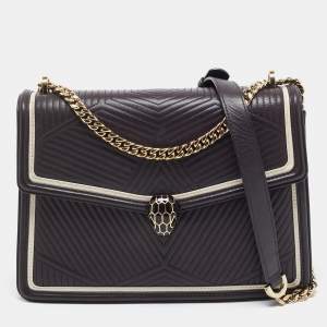 Bvlgari Burgundy Quilted Leather Medium Serpenti Forever Shoulder Bag